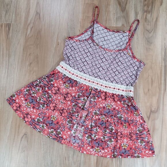 🔹️Altar'd State Red & Cream Sunwashed Boho Sleeveless Top Small - Picture 2 of 11